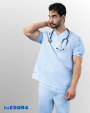 اسکراب شلوار مدل Basic رنگ آبی آسمانی پارچه تمام نح A+