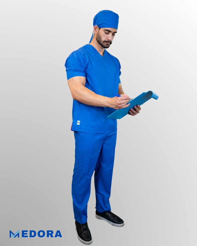 اسکراب شلوار کشی مدل BASIC رنگ آبی آسمانی تمام نخ A+
