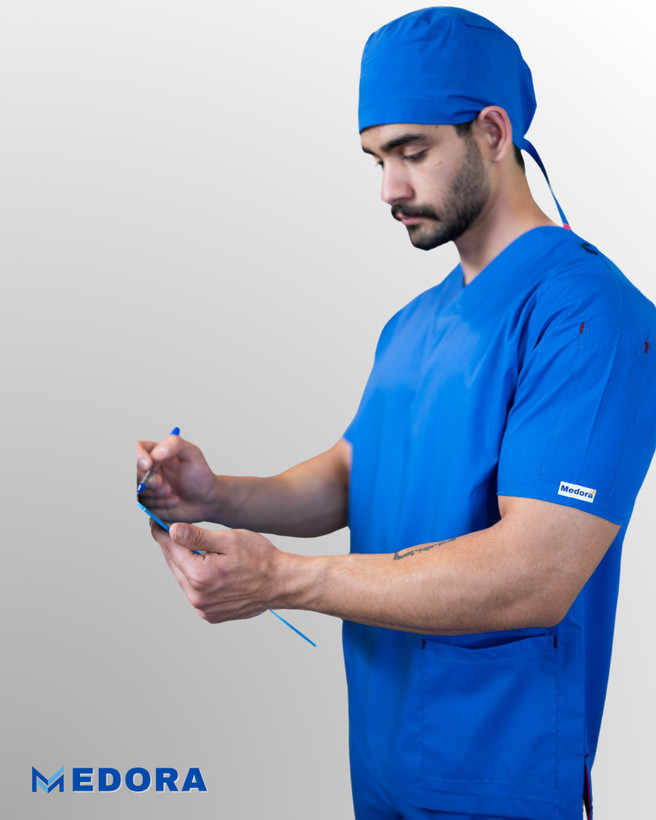 اسکراب شلوار کشی مدل BASIC رنگ آبی آسمانی تمام نخ A+