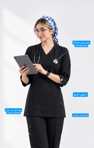 اسکراب زنانه کشی سه ربع رنگ مشکی مدل لارا